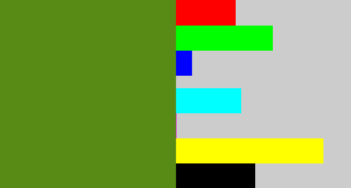 Hex color #578b16 - sap green