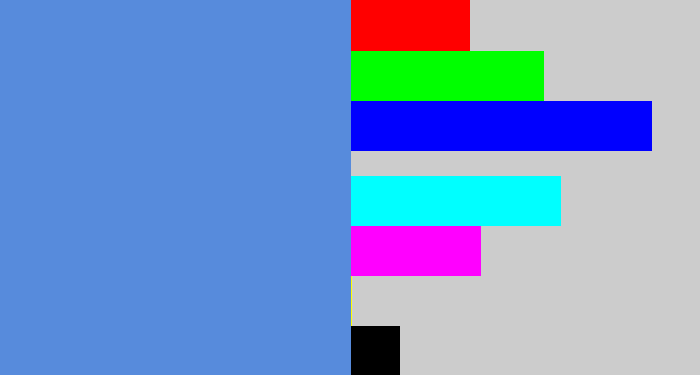 Hex color #578bdc - soft blue