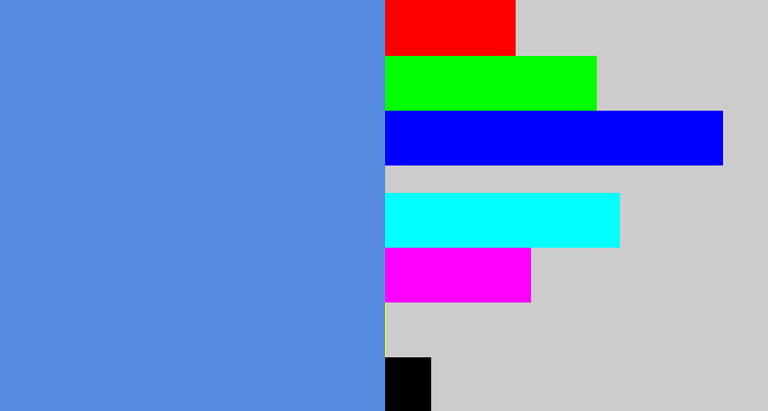 Hex color #578be0 - soft blue