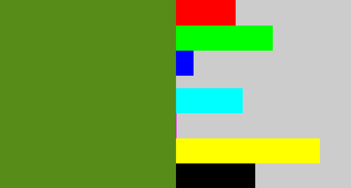 Hex color #578c19 - sap green