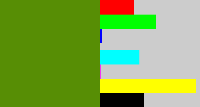 Hex color #578e05 - sap green