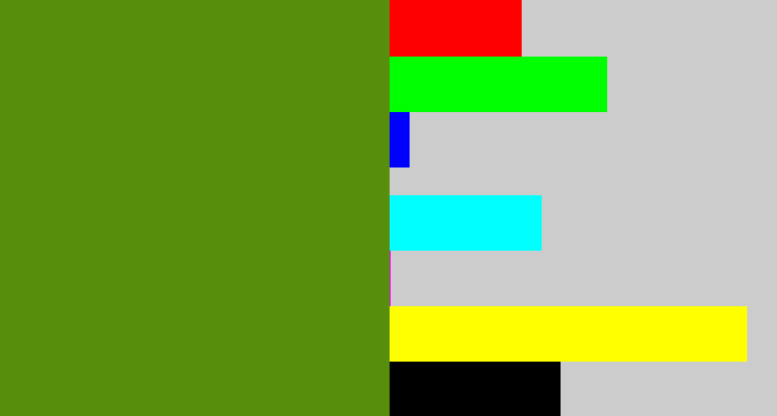 Hex color #578e0c - sap green