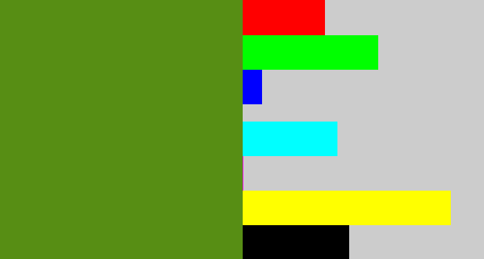 Hex color #578e14 - sap green
