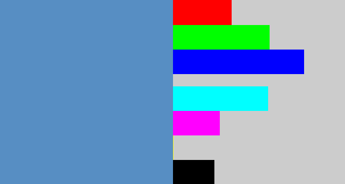 Hex color #578ec3 - faded blue