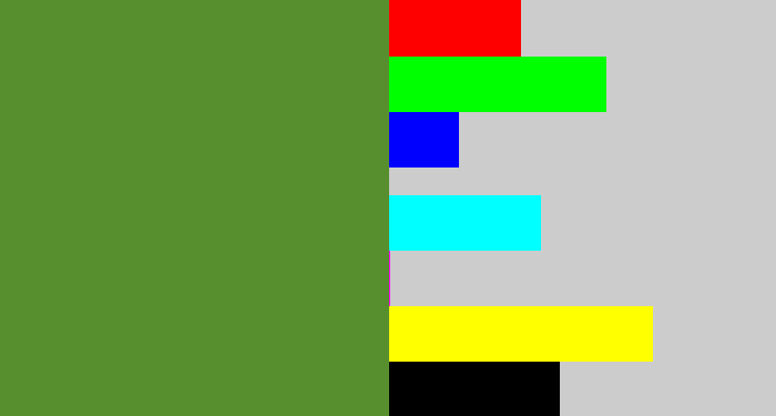 Hex color #578f2e - mossy green