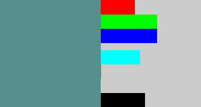 Hex color #578f8f - grey teal