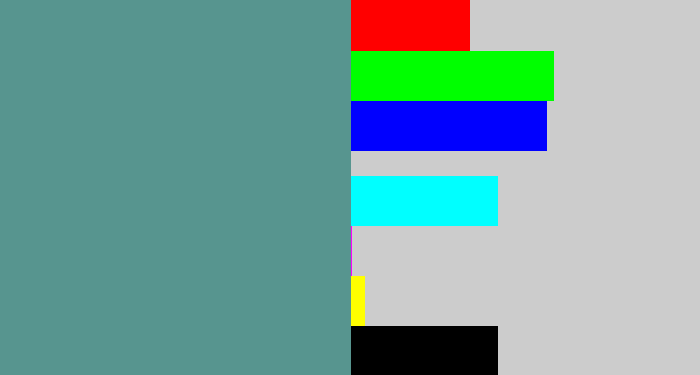 Hex color #57958f - grey teal