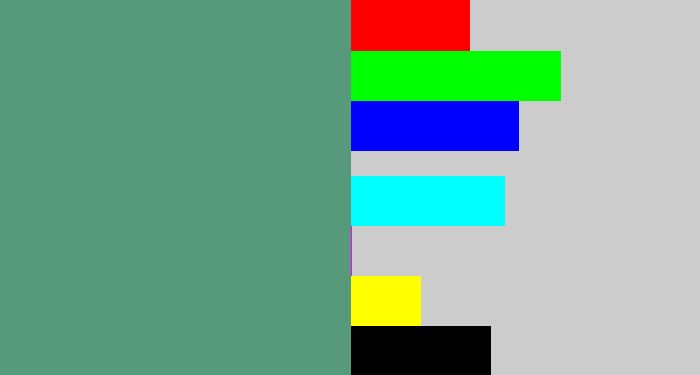 Hex color #579a7b - grey teal