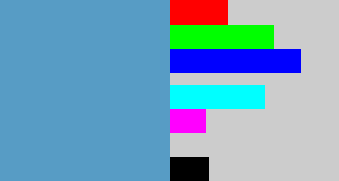 Hex color #579cc5 - faded blue