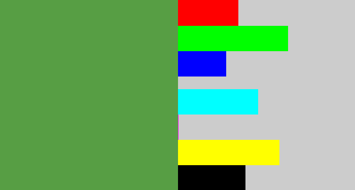 Hex color #579e44 - mid green