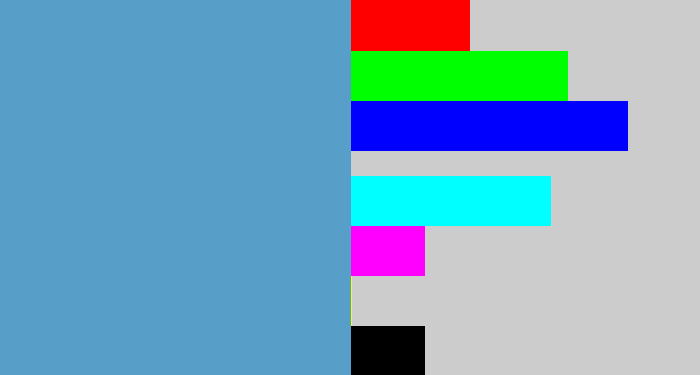 Hex color #579ec9 - faded blue