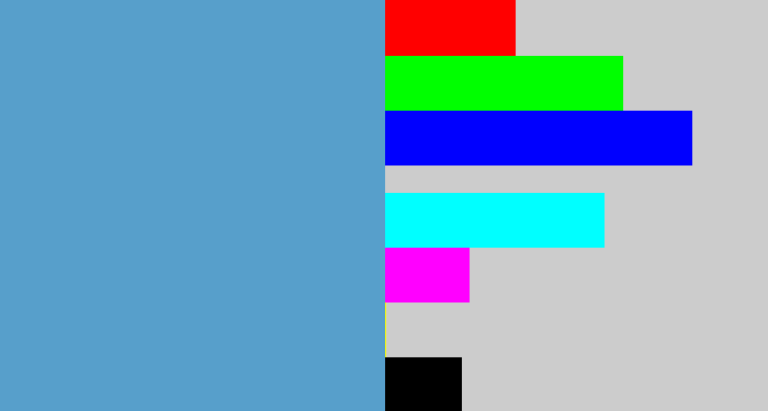 Hex color #579fcb - faded blue