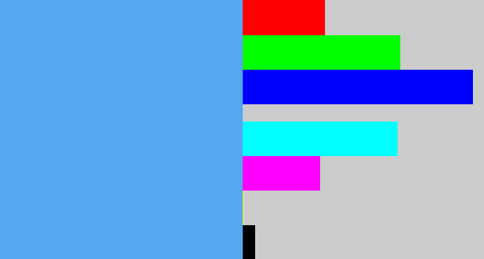 Hex color #57a6f3 - soft blue