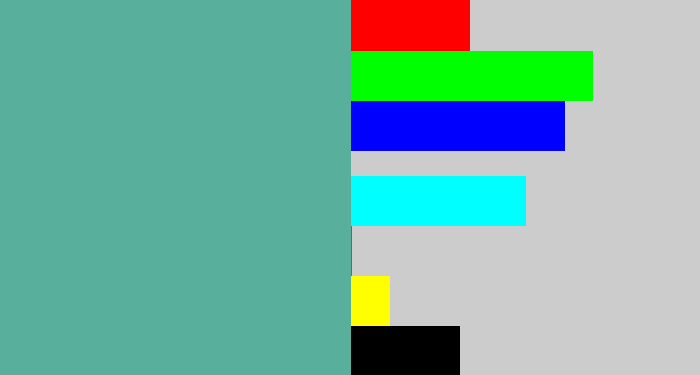 Hex color #57af9c - greeny blue