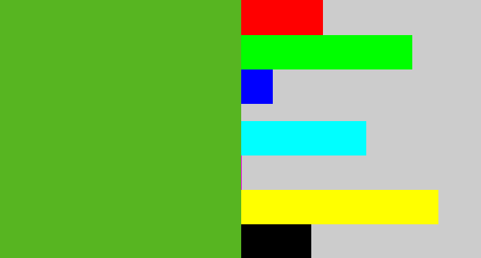 Hex color #57b521 - grass