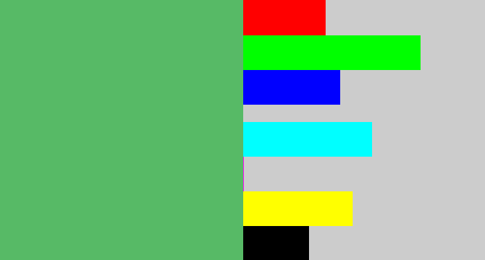 Hex color #57ba66 - boring green