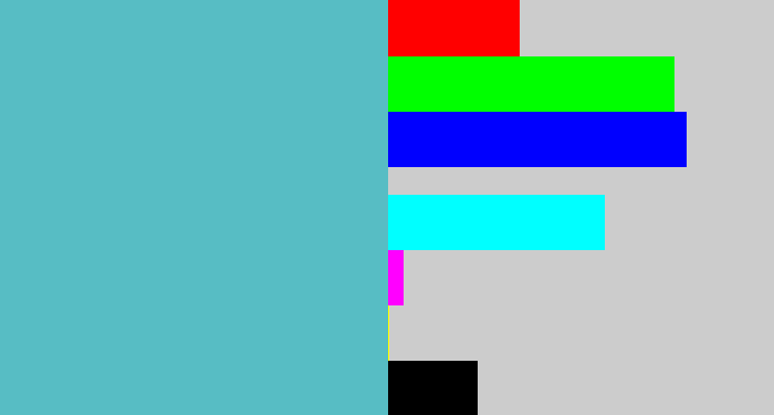 Hex color #57bdc4 - seafoam blue