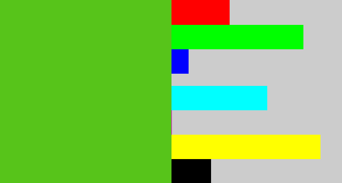Hex color #57c41a - frog green