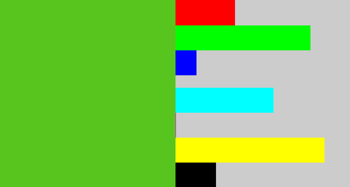 Hex color #57c51e - frog green