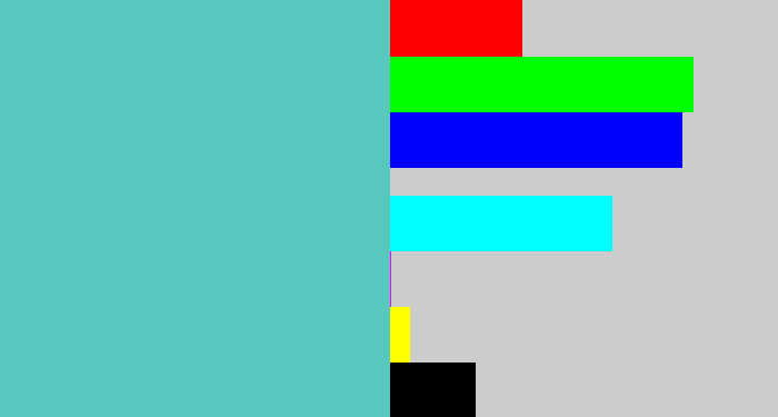 Hex color #57c8be - seafoam blue