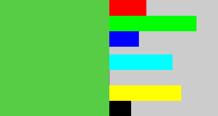 Hex color #57cd45 - fresh green