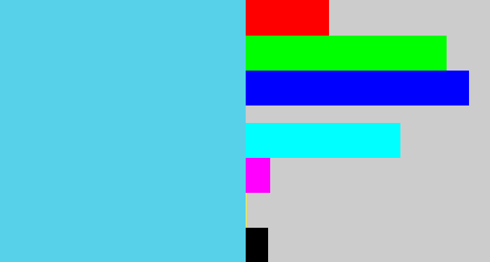 Hex color #57d1e9 - lightblue
