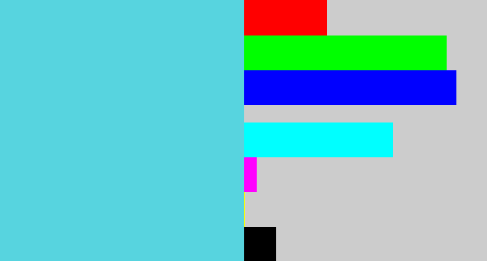 Hex color #57d4df - lightblue