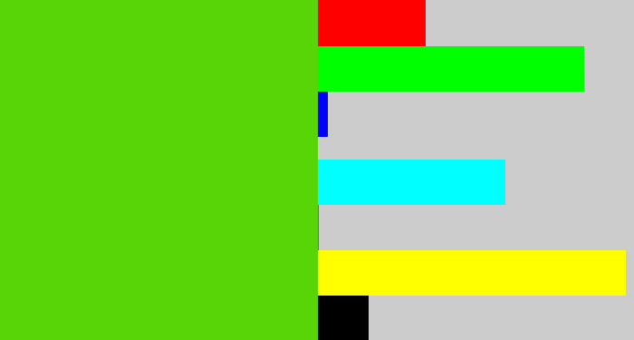 Hex color #57d507 - frog green