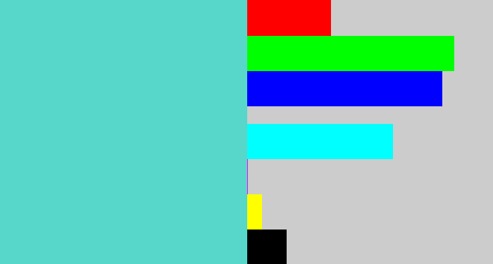 Hex color #57d6ca - seafoam blue