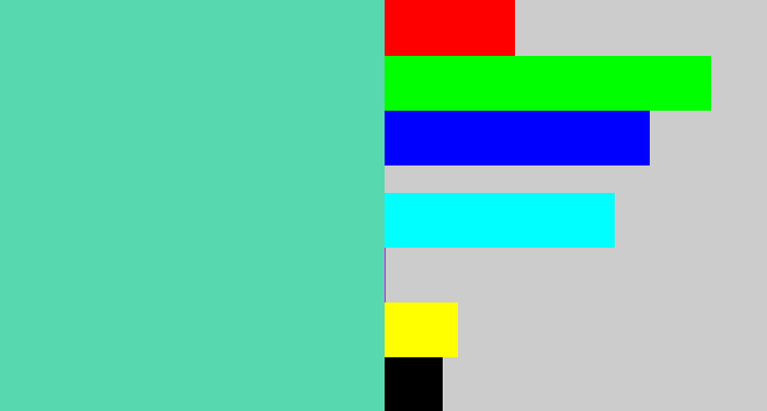 Hex color #57d8af - light greenish blue