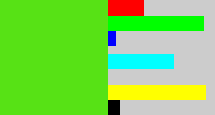 Hex color #57e215 - green apple