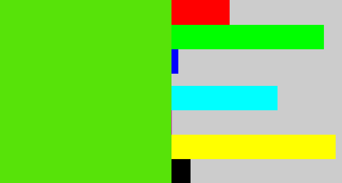 Hex color #57e309 - green apple