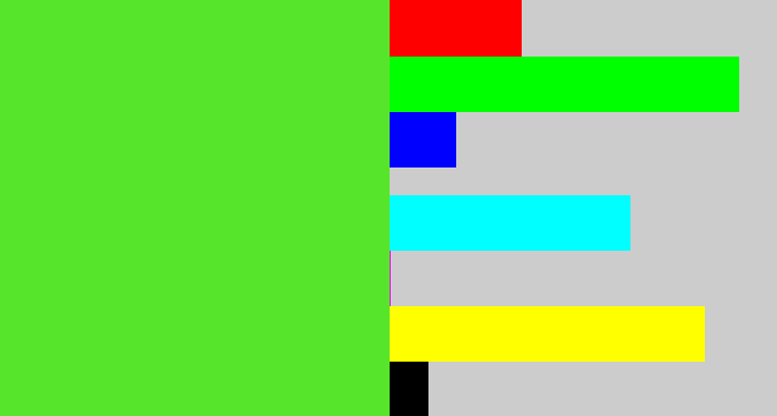 Hex color #57e52b - toxic green