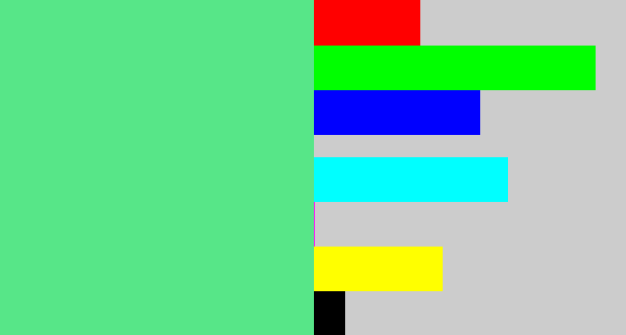 Hex color #57e688 - weird green