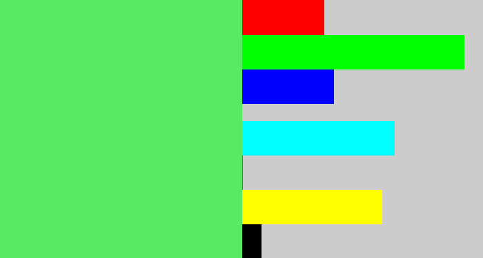 Hex color #57ea62 - lightish green