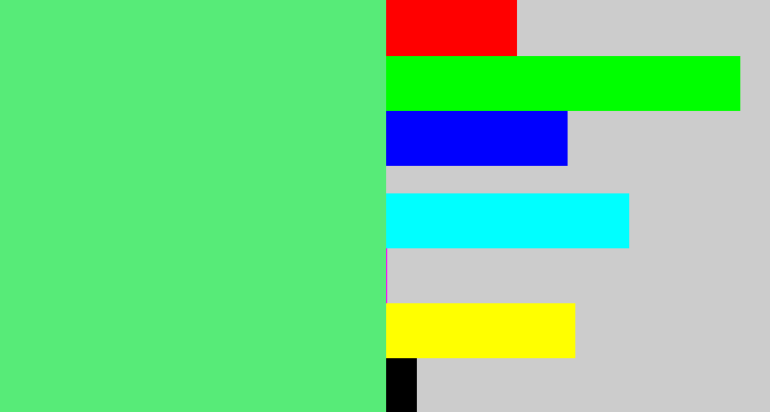 Hex color #57eb78 - lightish green