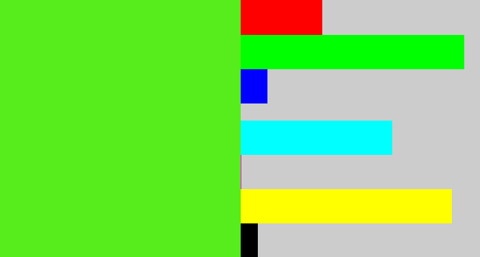 Hex color #57ec1c - green apple
