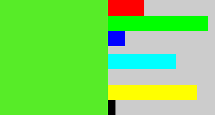 Hex color #57ec28 - toxic green
