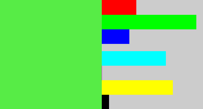 Hex color #57ec46 - light neon green