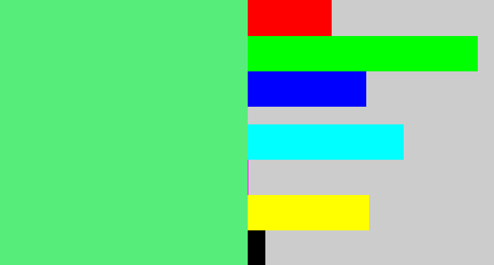 Hex color #57ed7a - lightish green