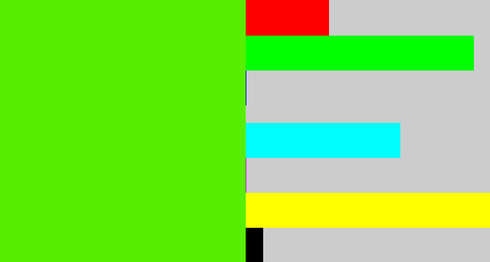 Hex color #57ee00 - bright lime green