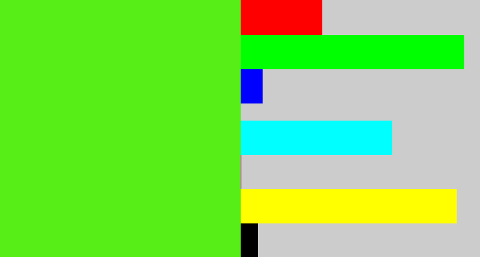 Hex color #57ee18 - green apple