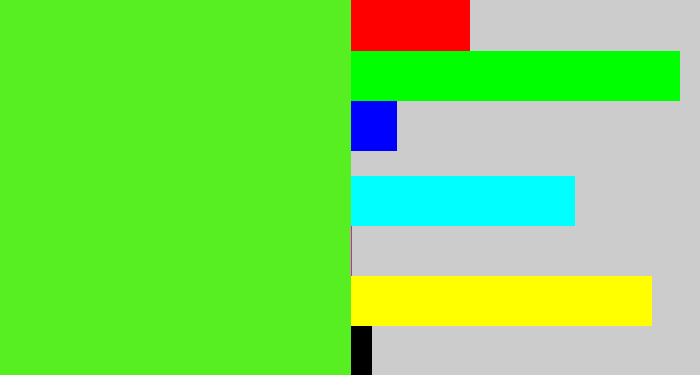 Hex color #57ef22 - green apple