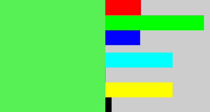 Hex color #57ef55 - light neon green