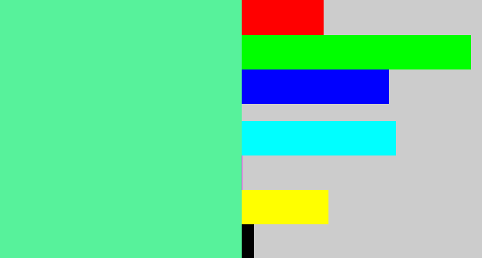 Hex color #57f29b - light green blue