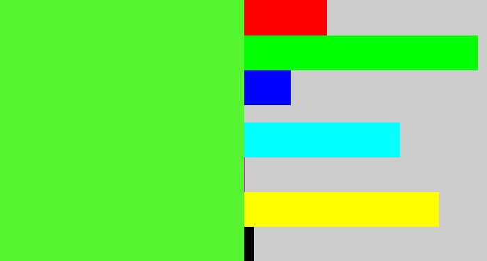Hex color #57f430 - toxic green