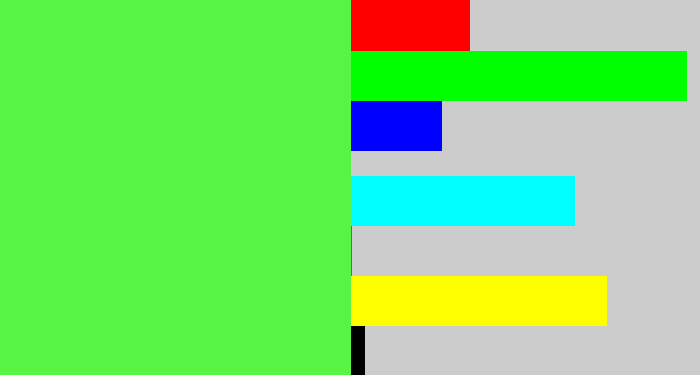 Hex color #57f443 - light neon green