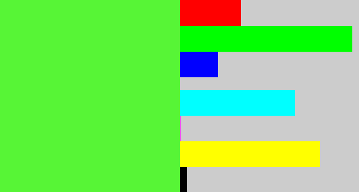 Hex color #57f536 - toxic green
