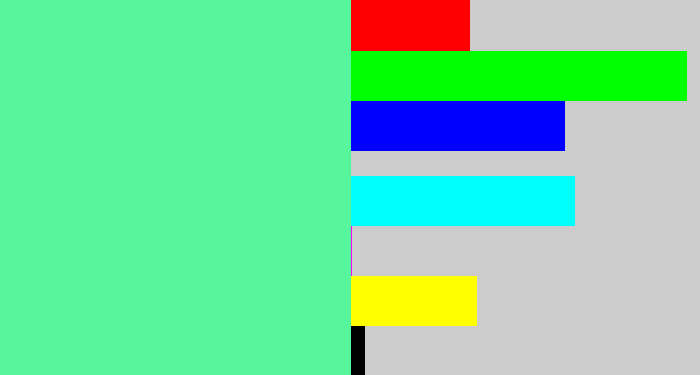 Hex color #57f59c - light green blue