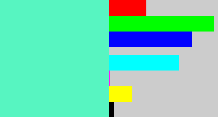 Hex color #57f5c1 - light greenish blue